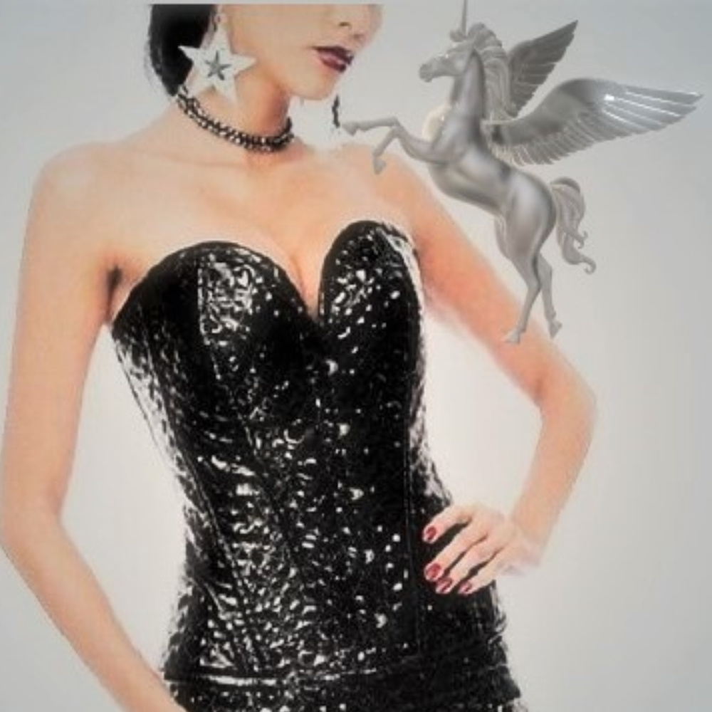 ViNyL Patent HEART CoRSET VooDoo ViXen STEEL BoNed